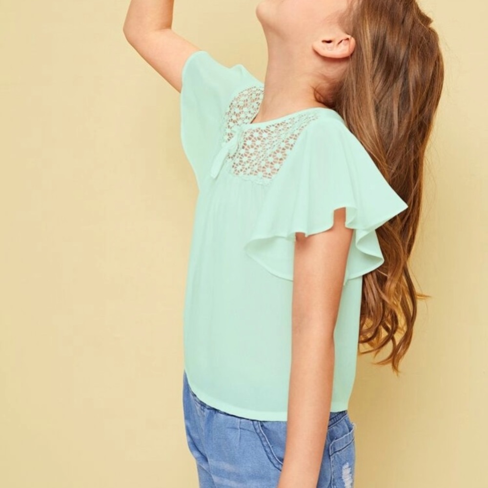 Blue formal white dots on top shirt - Picture 4 of 5